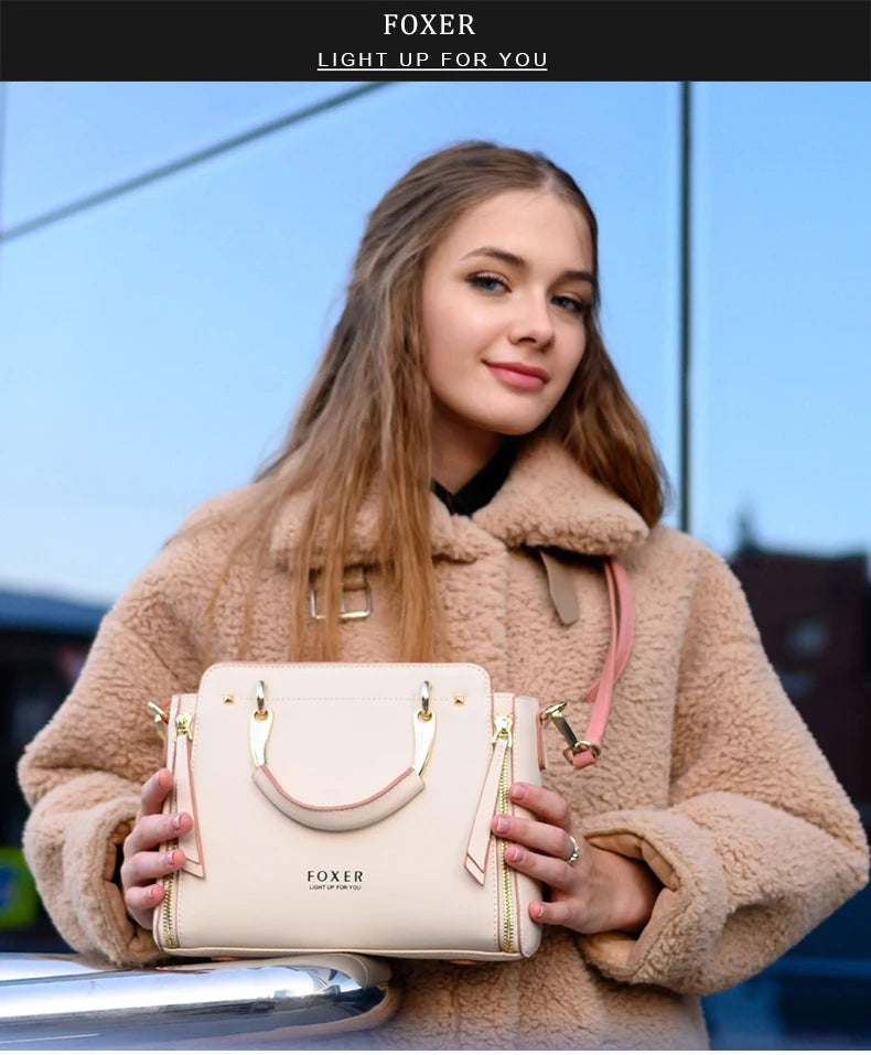 FOXER Split Leather Women's Shoulder Bag