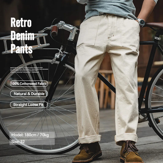 Maden Vintage White Jeans — Authentic Casual Comfort