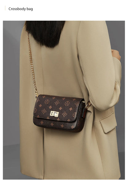 FOXER Vintage Monogram Chain Crossbody Bag