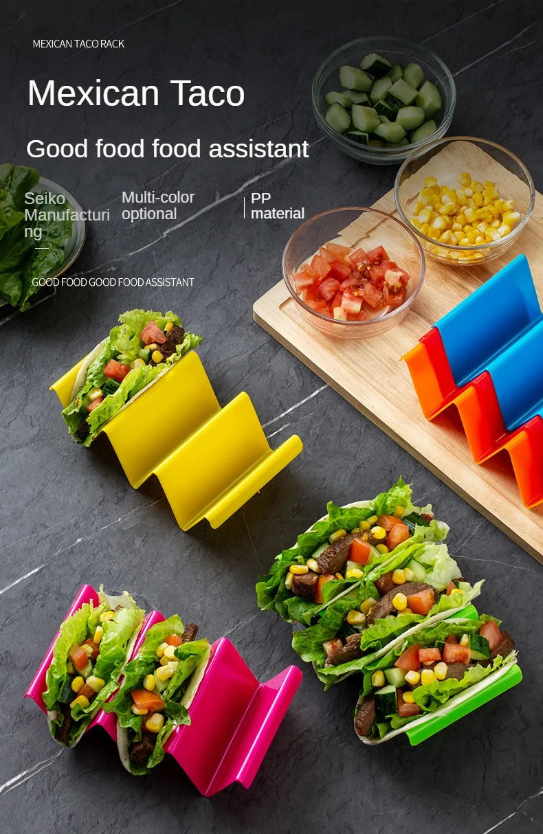 4PCS Taco Holder Rack Multicoloured Wavy Tortilla Tray