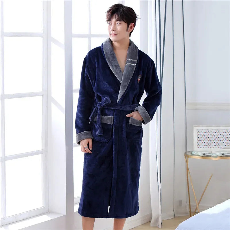 Men's Thick Flannel Robes - ShopHub