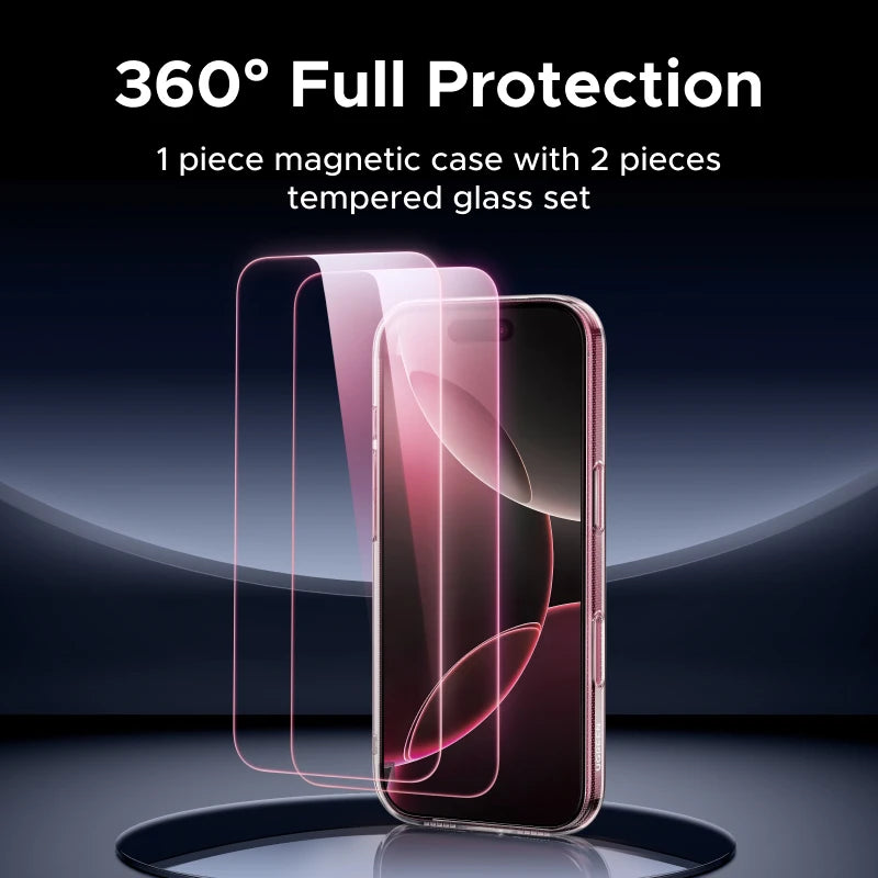UGREEN Magnetic Case & Glass Screen Protector for iPhone 18 17 16 15 14 Pro Max Case Cover for iPhone 18Pro Macsafe Cases Bundle