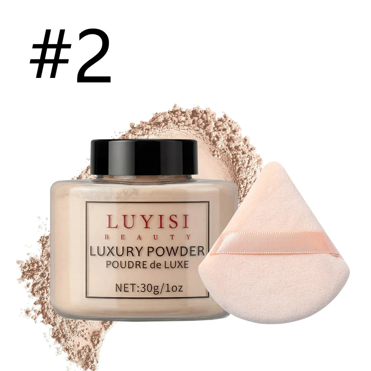 Beauty Luxury Loose Powder from ShopHub NZ, soft translucent makeup powder in a compact container with a sifter.