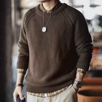 MADEN Brown Heavyweight Crew-Neck Sweater