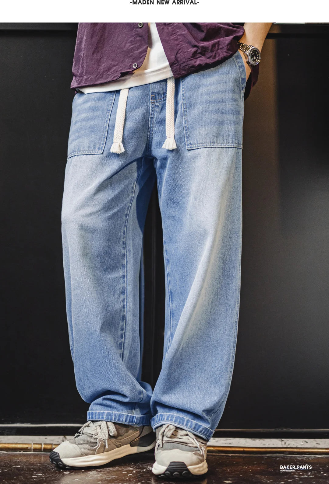 Maden Men's Vintage Baker Jeans Washed Denim