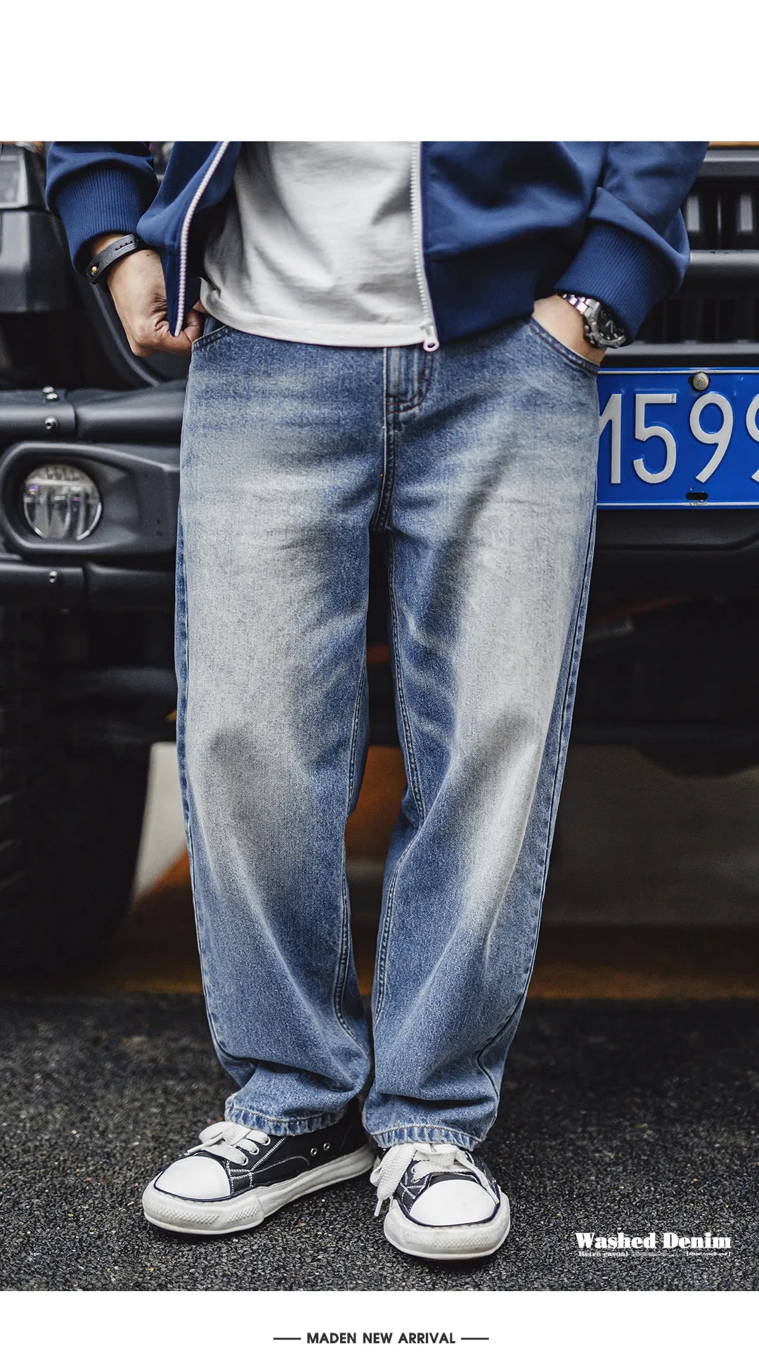 Maden Men's 12.6oz Washed Denim Jeans