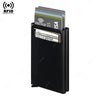 RFID Metal Wallet Double Card Case Pop Up Card Holder 12 Cards Automatic Aluminum Box Cardholder Smart Minimalist Walet for Men