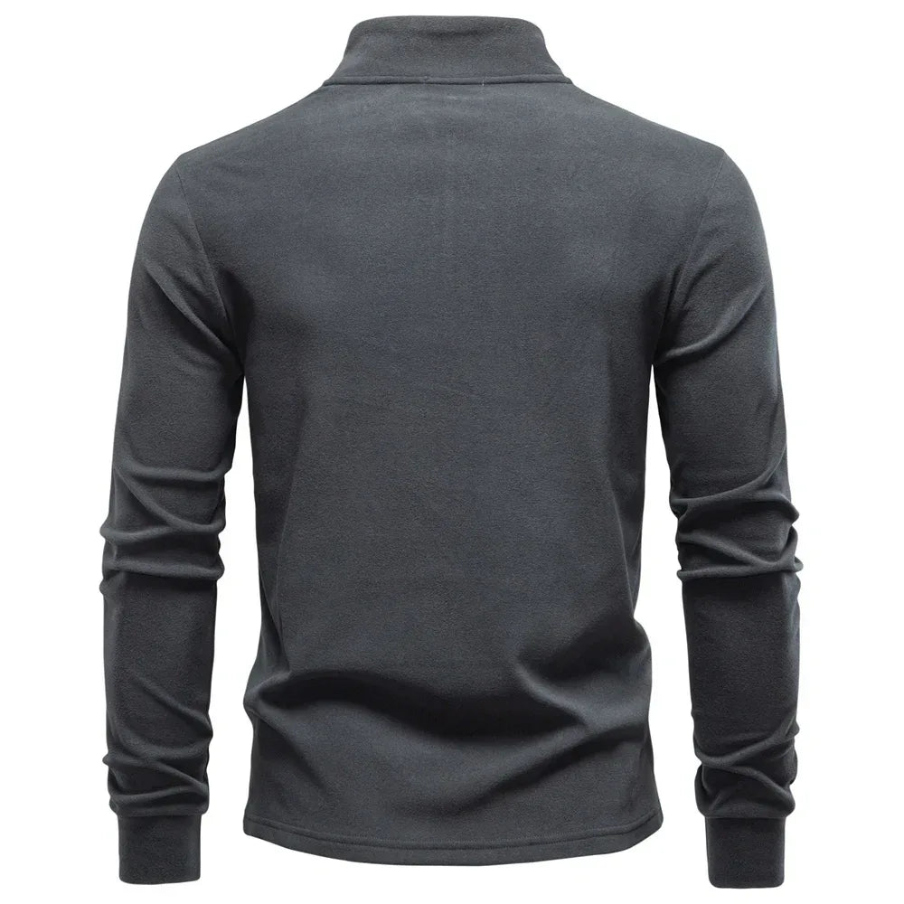 AIOPESON Solid Colour Zipper Sweatshirts - ShopHub