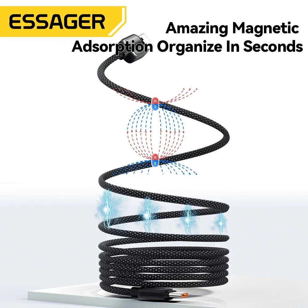 Essager 7A 100W USB Type-C Magnetic Fast Charging Data Cable. - ShopHub