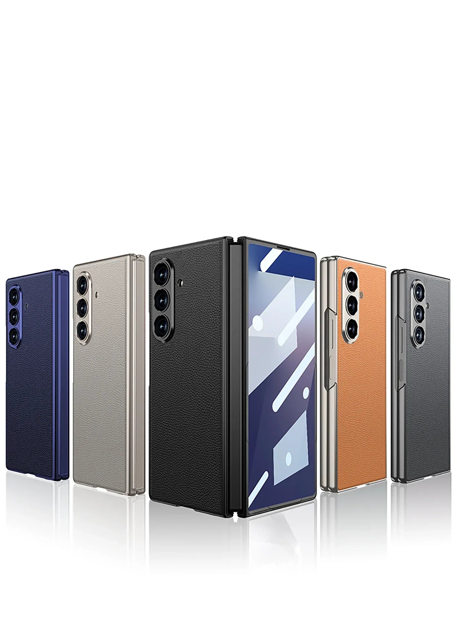 Luxury Plain PU Leather Case for Samsung Galaxy Z Fold 7 - ShopHub