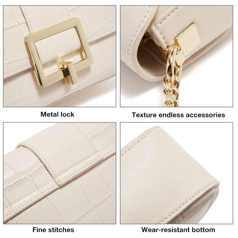 FOXER Split Leather Fashion Women Shoulder Bag Lady Crossbody Handbag Gift for Wife, Girlfriend
