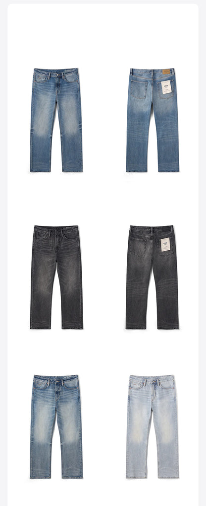 SIMWOOD 2026 Autumn New Loose Relax 13.5oz Heavyweight Washed Vintage Jeans Men Denim Pants Retro  Streetwear