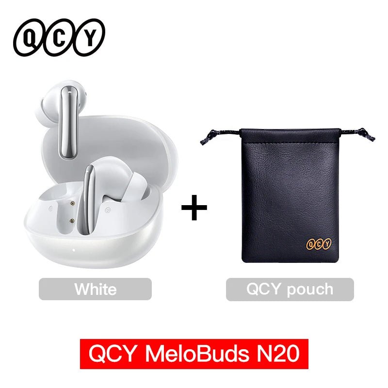 QCY MeloBuds N20 Earphones - Wireless Bluetooth 6.0 with 13mm Drivers and 50dB Adaptive Hybrid Noise Cancelling, 40Hrs Battery Life - ShopHub