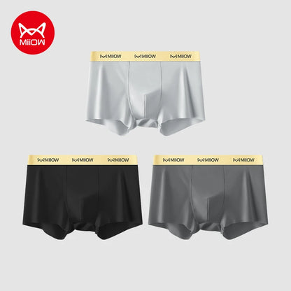 MiiOW Silky Ice Silk Men Boxers - 3Pcs