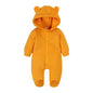 Kids Tales Teddy Trails Cotton-Blend Hooded Baby Romper