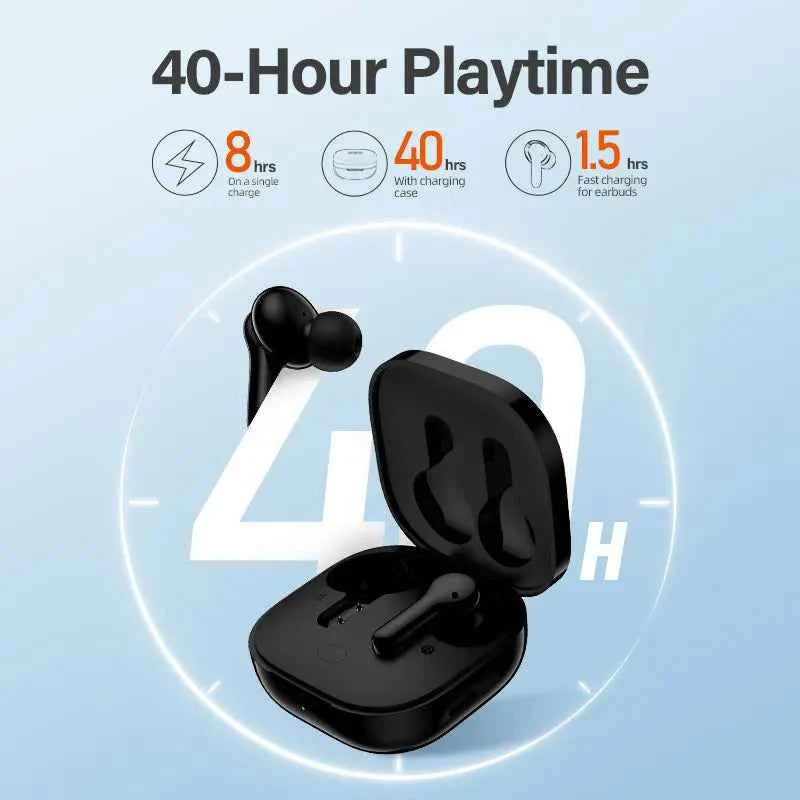 QCY T13 Wireless Earphones with 4 Mic ENC, HD Call, Stereo Sound, Touch Control, Long Standby 40Hrs
