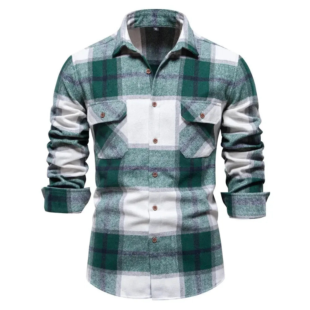 AIOPESON Thicken Plaid Shirts - ShopHub