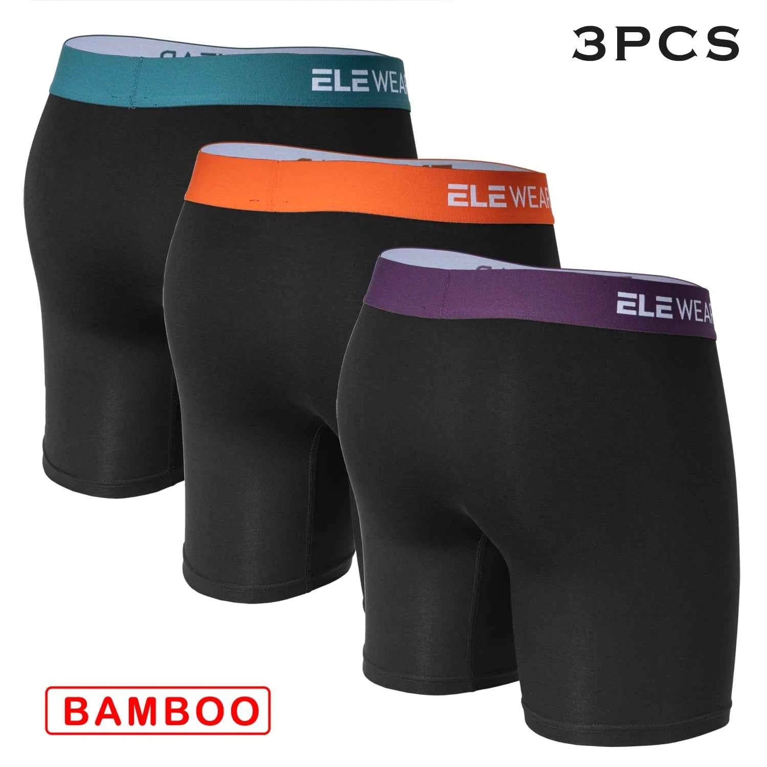 3 Pcs Bamboo Men's Underwear - Breathable Boxershorts with Opening