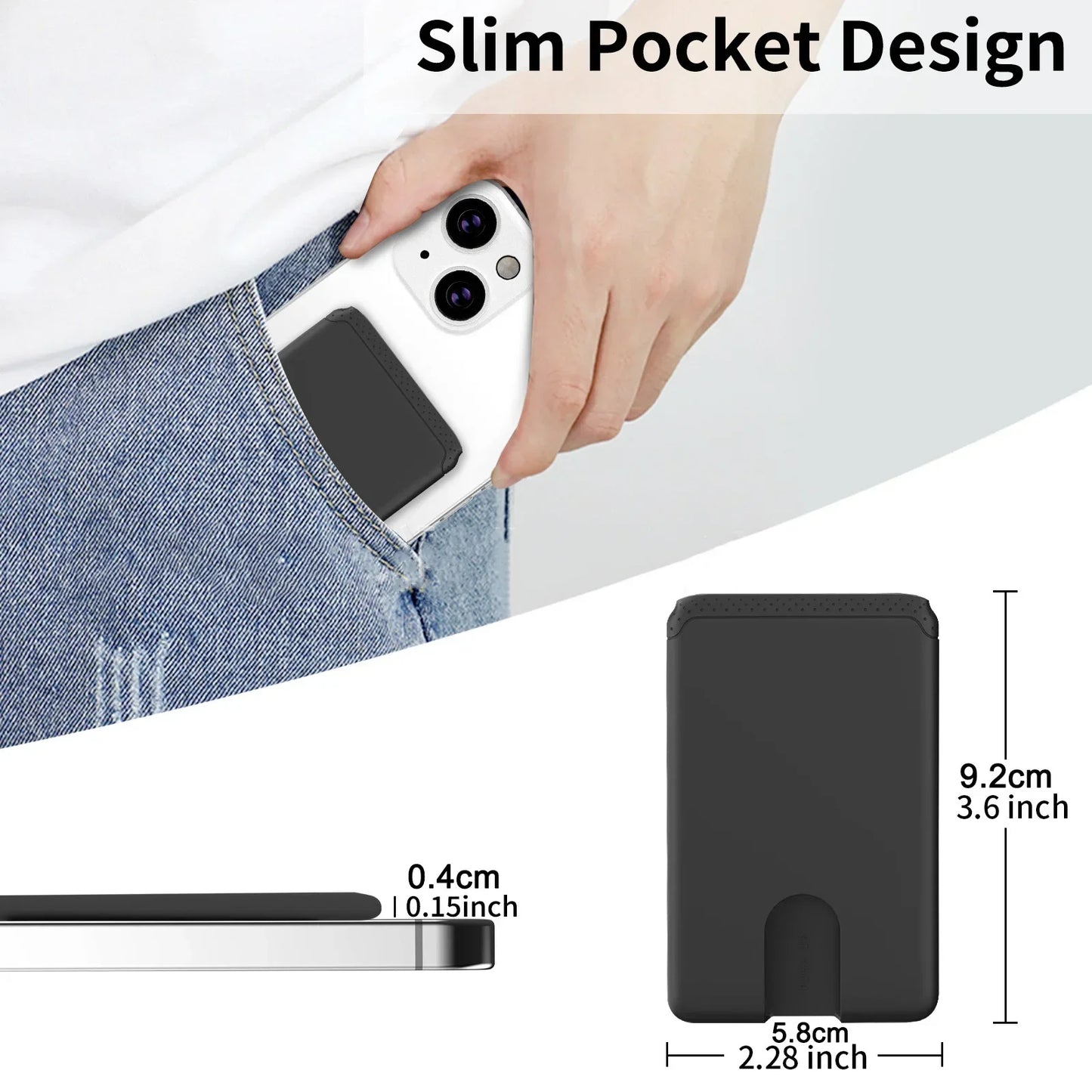 Slim Stick On Phone Wallet - Credit Card Holder