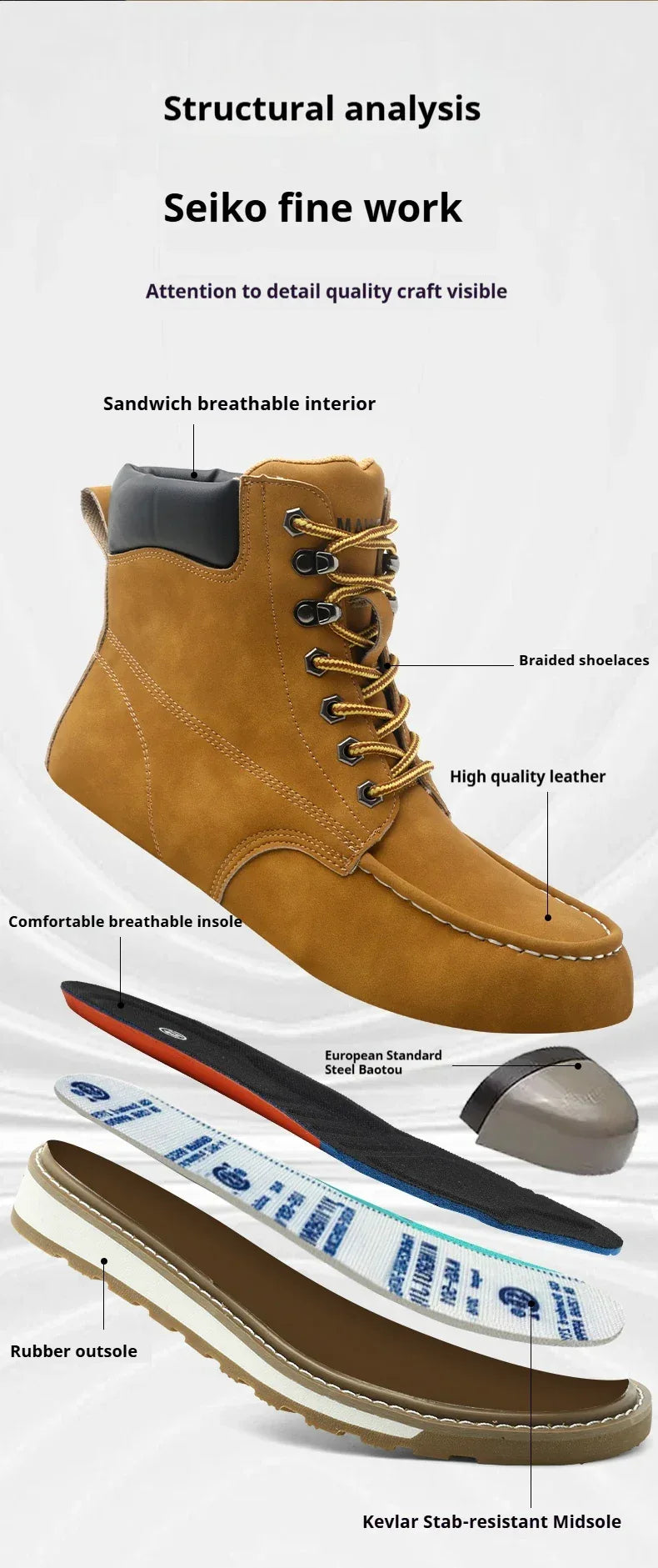 Men's High Top Safety Work Boots - ShopHub
