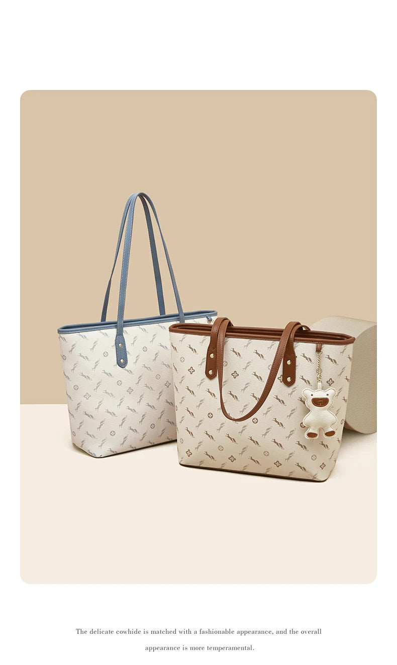 FOXER PU Leather Women Shoulder Bag Casual Female Handbag Large Capacity Tote Bag for Daily & Commute