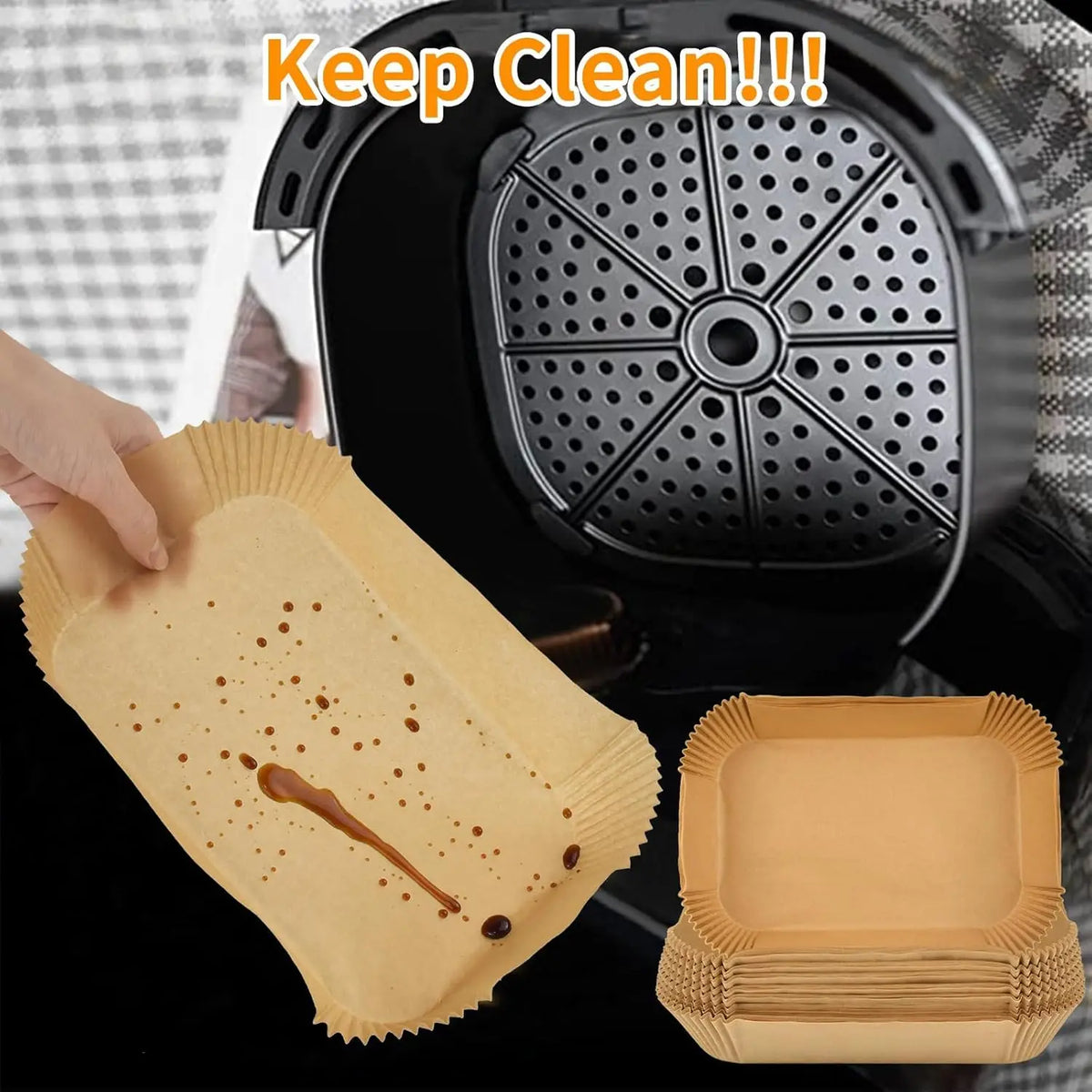 200 Pieces Non-Stick Baking Paper Sheets for Ninja Air Fryer & Foodi Dual