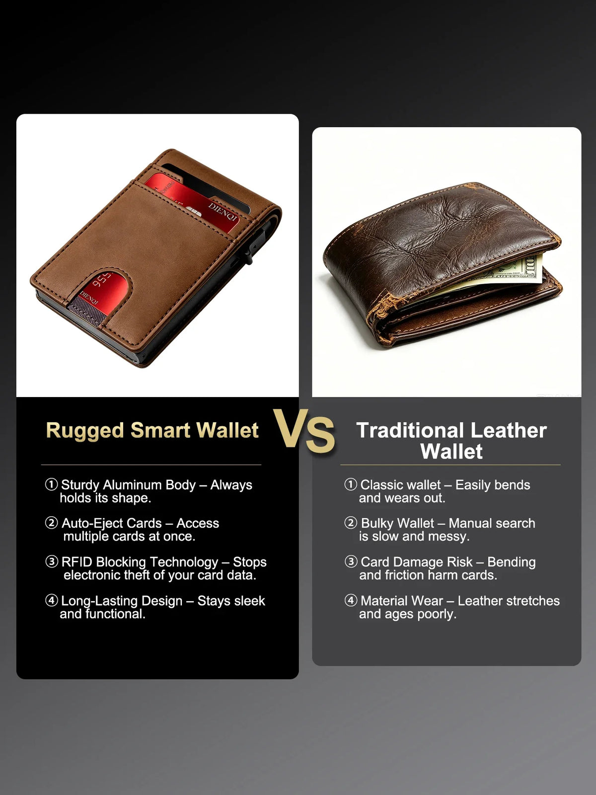 Luxury Brand Credit Card Holder Men Wallets Rfid Cardholder Hardcase Wallet for Men Smart Wallet with Id Slot Fathers Day Gifts