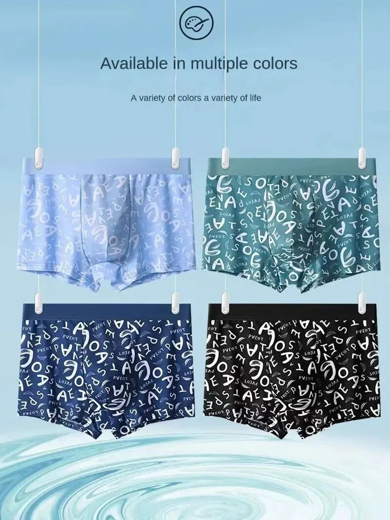 4 Pack Ice Silk Mesh Men's Boxer Shorts - ShopHub
