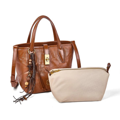 FOXER Vintage Wrinkle Leather Tote Bag