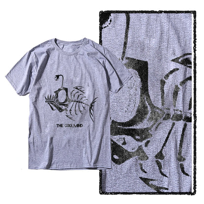 Bonefish Skull Deep Sea Fish Skeleton Funny Fisherman men T-Shirt Cotton O-Neck Short Sleeve Men T Shirt Oversize Streetwear