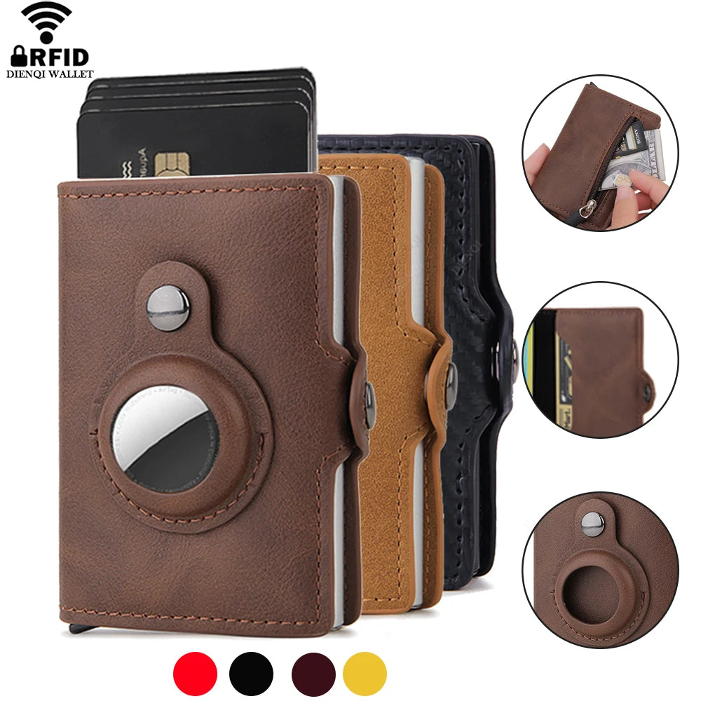 Airtag Wallet Rfid Credit Card Holder Luxury Men Women Bank Cardholder Case Wallet Money Bag Purse For Apple Air Tag Tracker