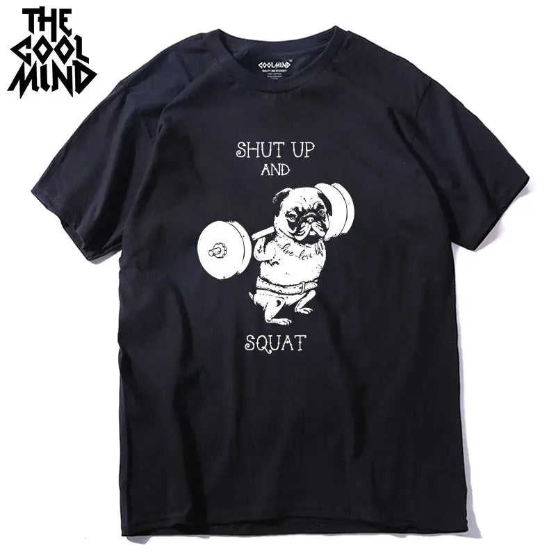 COOLMIND PU0117A Go Home or Go Hard Pug Cotton Tee