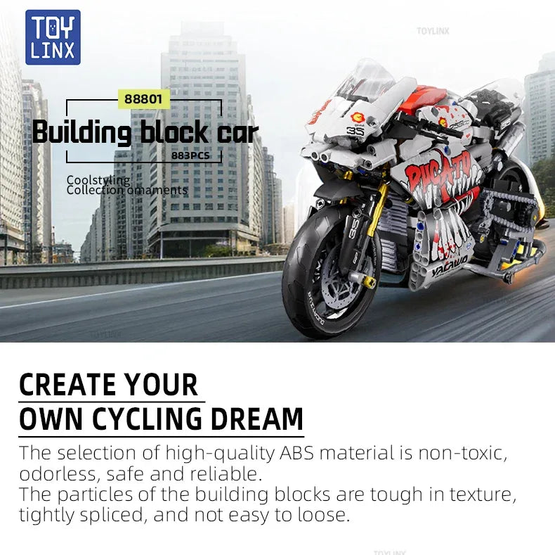 TOYLINX 883PCS Motorbike Building Model! - ShopHub