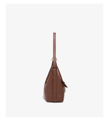 FOXER Genuine Leather Hobo Bag Lady Vintage Commuter Shoulder Bag Large Capacity Soft Leather Women Underarm Bag For Daily