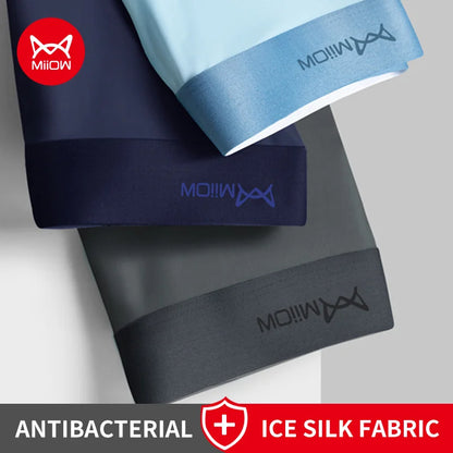 MiiOW Ice Silk Men's Boxershorts 3Pcs - Breathable Antibacterial Underwear