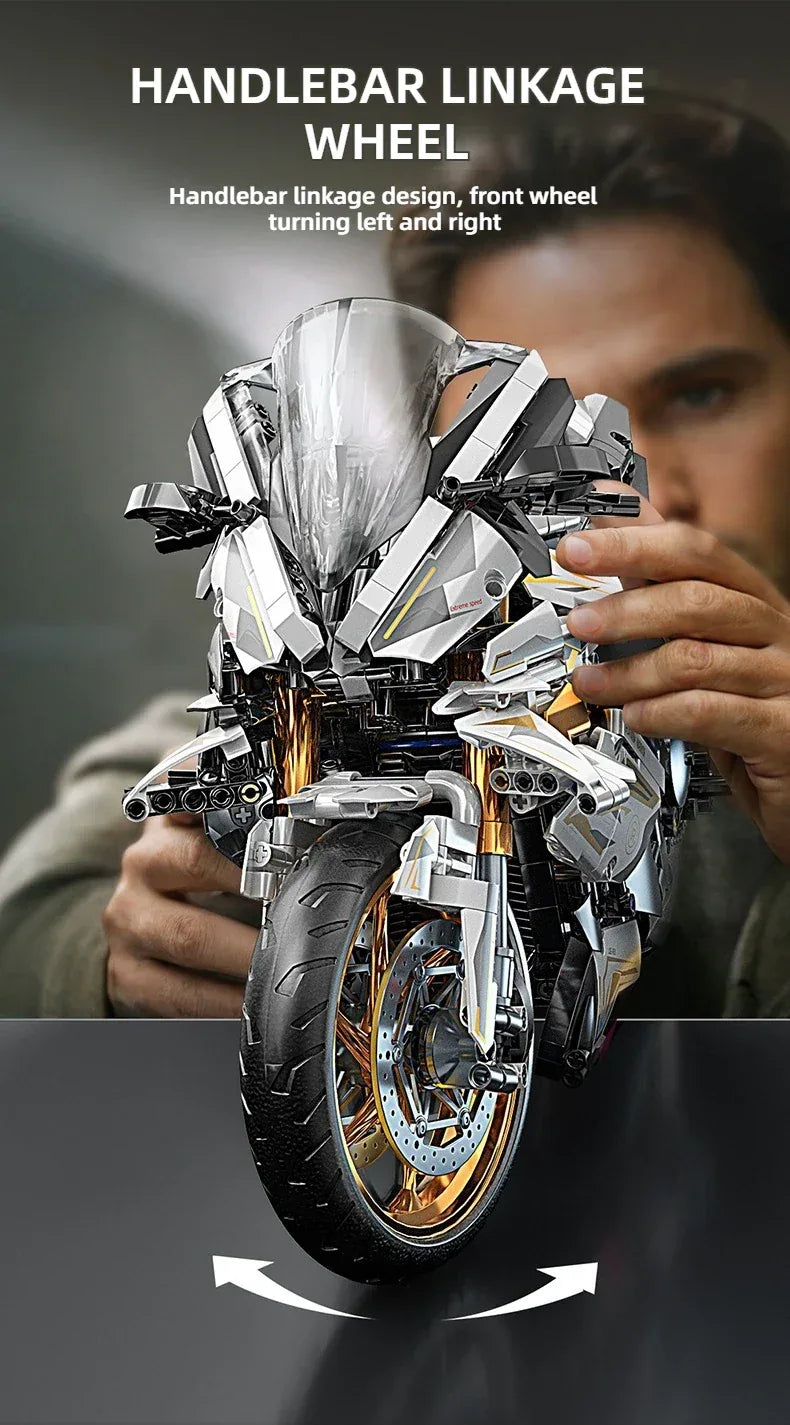 TOYLINX 1:5 Alloy Motorcycle Model With 2045 Pieces - ShopHub