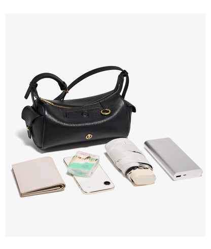 FOXER 2026 New Spring Women's Shoulder Bag Genuine Leather Cylinder Crossbody Bag Lightweight & Durable Bag for Travel & Daily