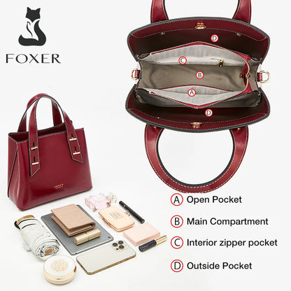 High Quality Women Split Leather Handbag Fashion Workplace Big Capacity Tote Bag Commuter Crossbody Shoulder Bags Mother's Gift