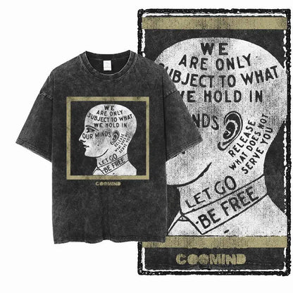 G22 Exclusive Vintage Streetwear Cotton Men's COOLMIND Graphic T-shirt | Acid Washed Big Size Cool O-neck Men's Tee Tshirt