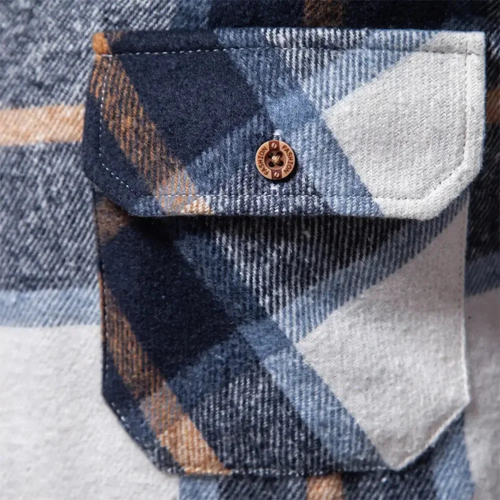 AIOPESON Thicken Plaid Shirts - ShopHub