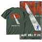 G01 Army Green Cotton Big Size 1984 Graphic Men T-shirt | Streetwear Cool Vintage O-neck Men's Tee Tshirt