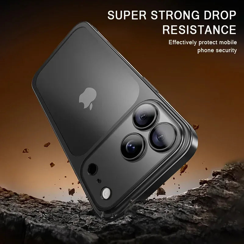 QIXTWO Luxury Plating Matte Transparent Wireless Charging Phone Case - ShopHub