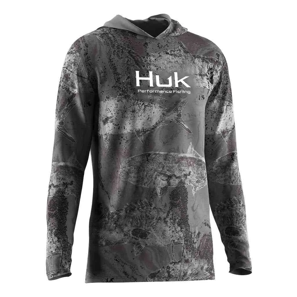 Mens Fishing Hoodie UV Protection Performance Lightweight Outdoor Stone Fish 3D Print Streetwear