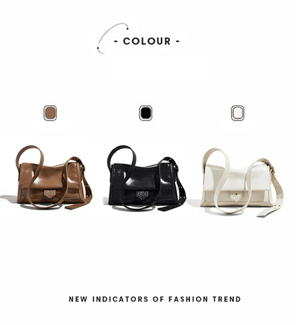 Retro Women's Shoulder Bag 2026 New Simple Large Tote Bag Split Leather + PU Female Soild Crossbody Bag Purse