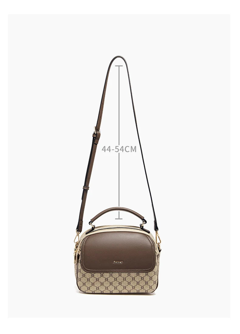 FOXER Lady's Shoulder Bag PVC Leather Casual Handbag Vintage Female Crossbody Bag Fashion Commute Boston Bag