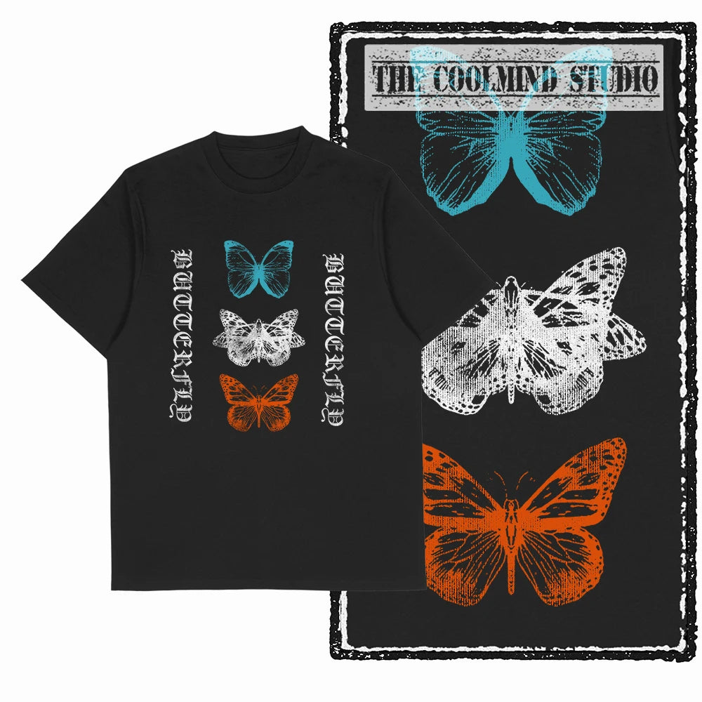 COOLMIND X0111 Butterfly Bliss Graphic Cotton Tee