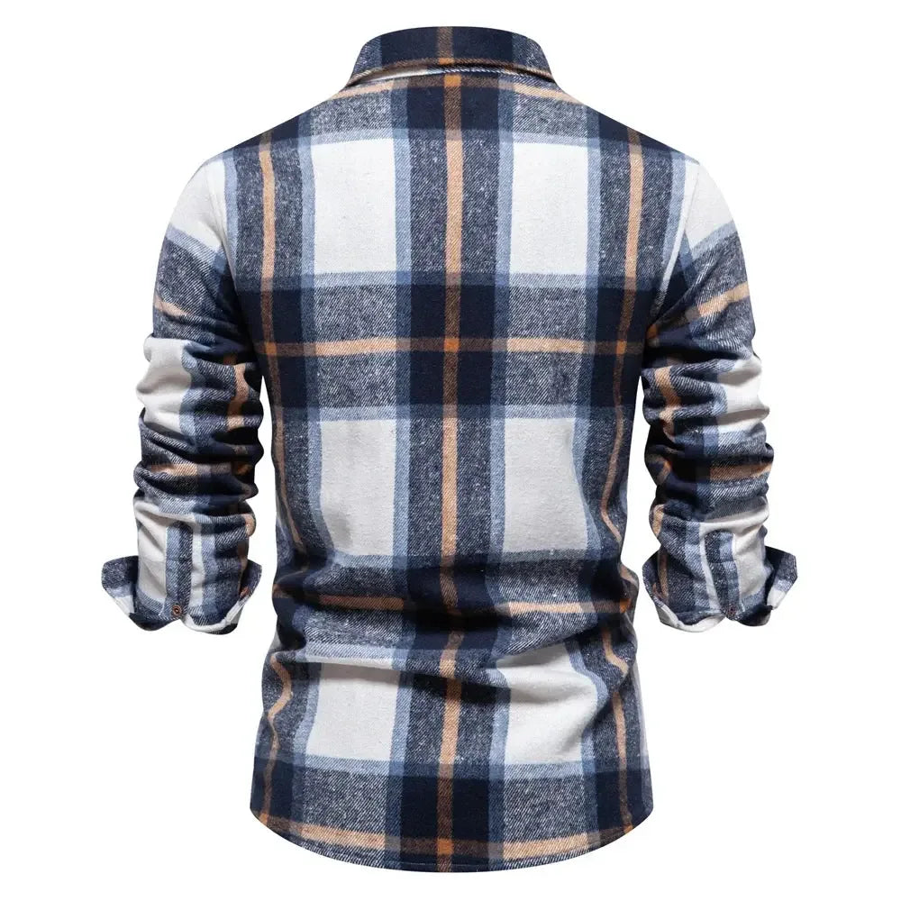 AIOPESON Thicken Plaid Shirts - ShopHub