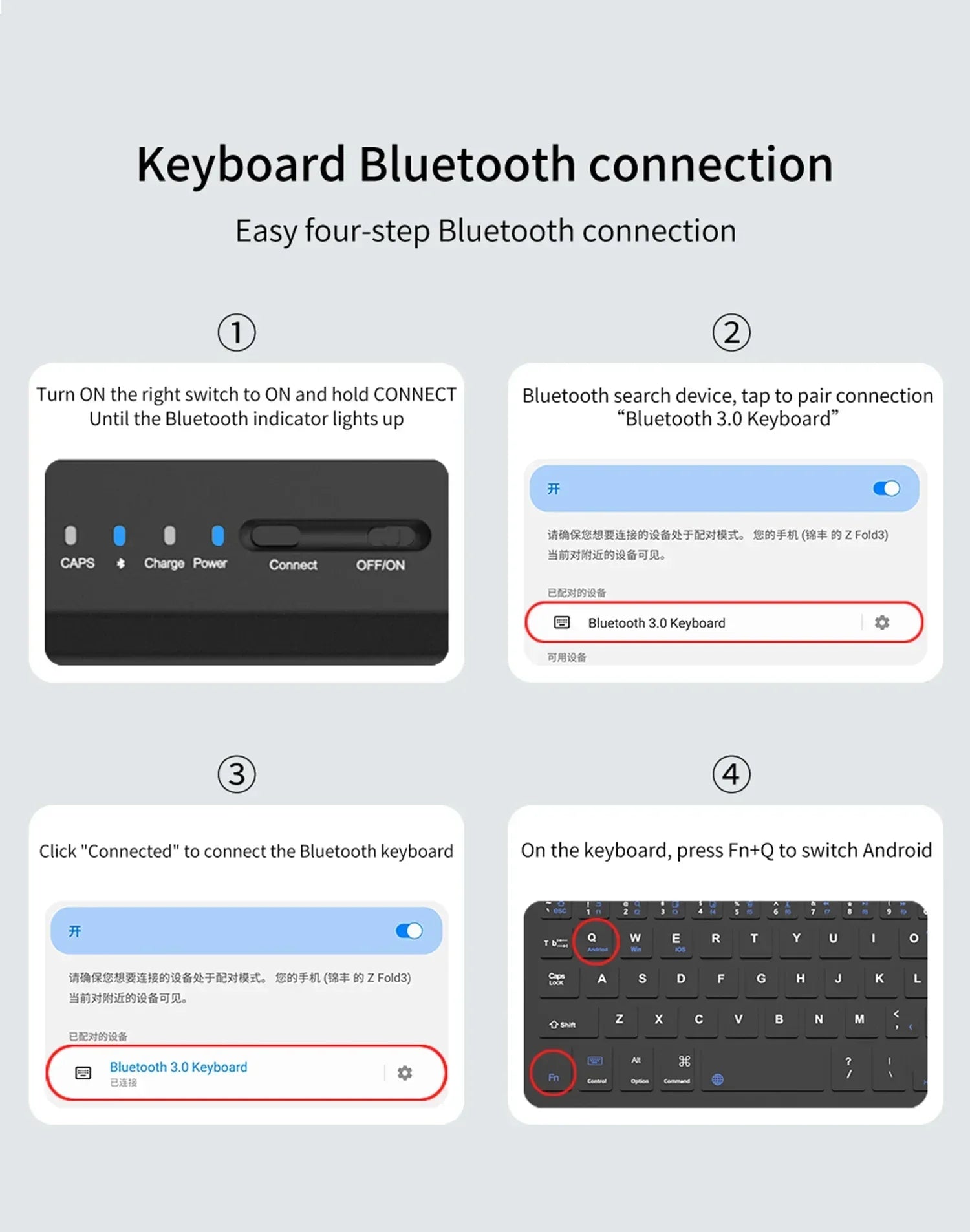 GKK Folding Book Keyboard Stand Case for Samsung Galaxy Z Fold 3, 4, or 5 - ShopHub