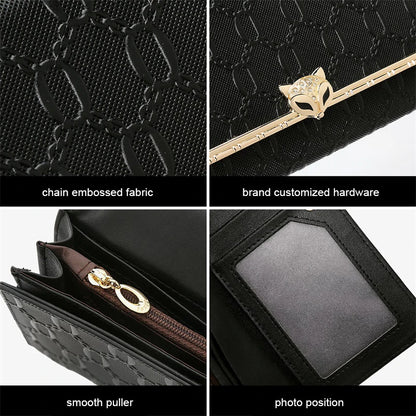 FOXER Split Leather Women's Long Wallet