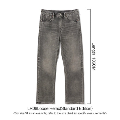 SIMWOOD High Standard 2026 Spring New 13oz Cotton Hemp Washed Vintage Jeans for Men,Classic Retro Casual Denim Trousers